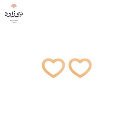 گوشواره لیزری میخی قلب تو خالی طلا E016