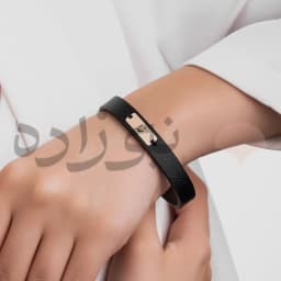 دستبند چرم خدا طلا B053
