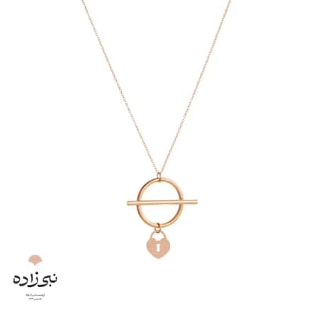 گردنبند تیفانی خط و حلقه آویز قفل طلا N010