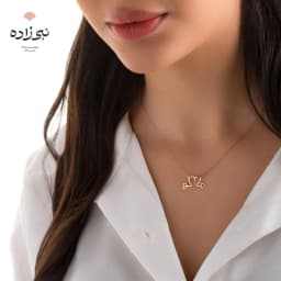 گردنبند لیزری قلب و تیر طلا N064